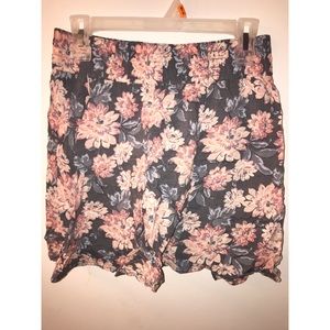 FRENCHI grey floral a line skirt